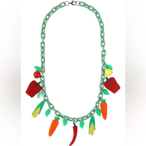 Collectif Vegetable Parade Necklace 1950s replica - Picture 1 of 2